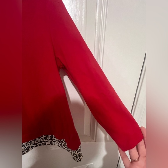 Rare Editions Girls Red Leopard & Lace Bow Design Flare Top in Size 5 - Picture 12 of 12